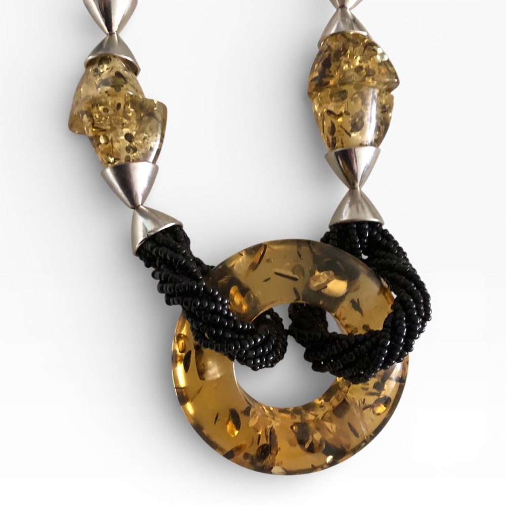 Y2K Confetti Resin Statement Rope Necklace